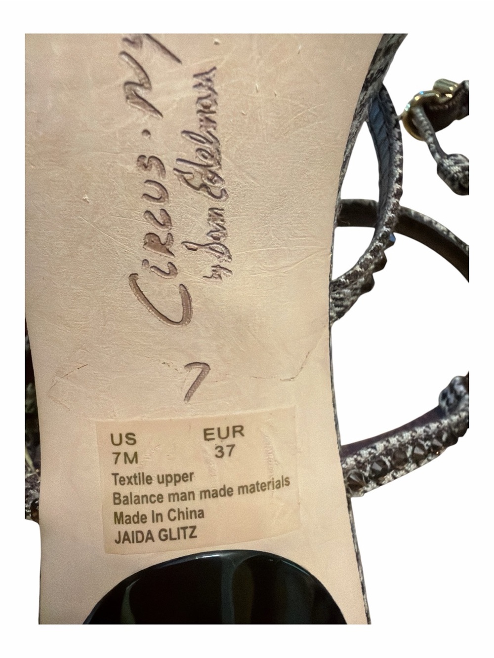 Circus by Sam Edelman Jaida Glitz Rhinestone T-Strap Kitten Heel Sandals 7 - Picture 7 of 8